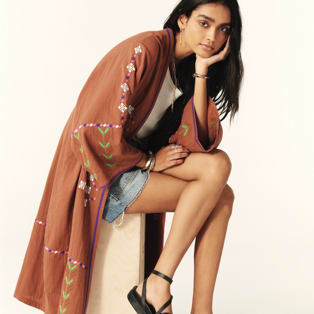 BA&SH Kimono Size S-M Organic Cotton Embroidery